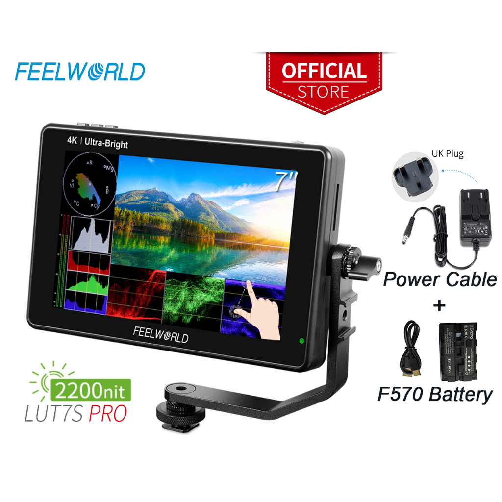 Feelworld LUT7S PRO 7 英寸 2200nit 超亮 SDI 觸摸屏數碼單反相機現場監視器,帶三維 L