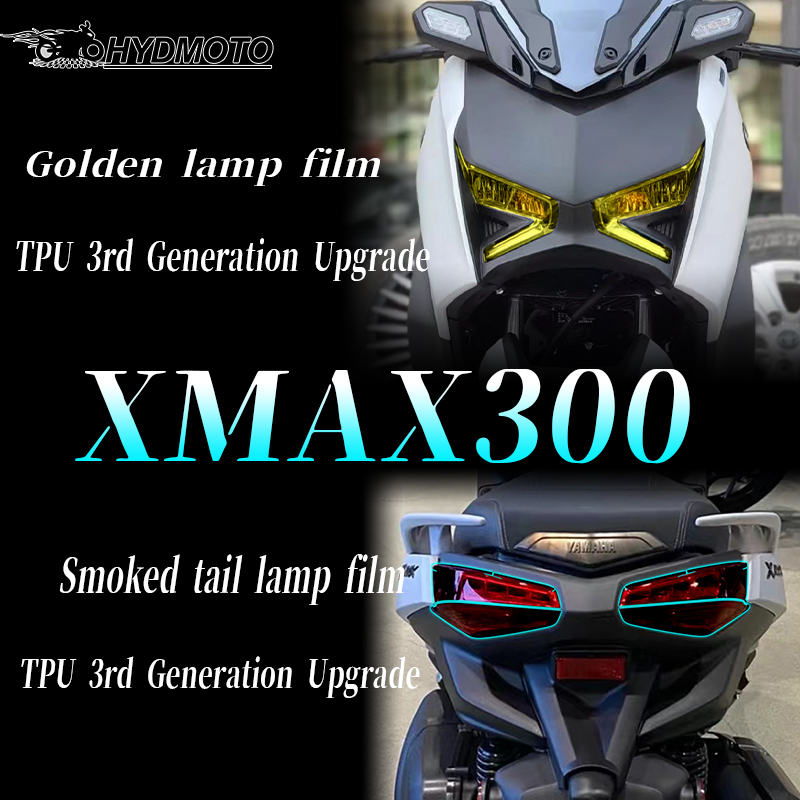 山葉 適用於雅馬哈xmax300大燈尾燈膜後視鏡膜防水防刮配件2023