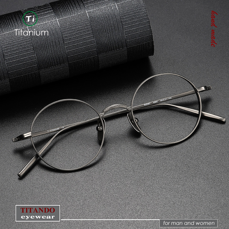 日系Matsuda同款設計M3087復古圓框眼鏡 純鈦眼鏡框 刻字加寬鏡圈 藝文風格男女光學近視眼鏡