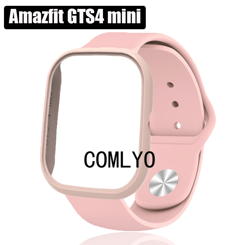 適用於 華米手錶 Amazfit GTS4 GTS 4 mini 錶帶 矽膠運動柔軟腕帶 保護殼 半包殼 保護膜 貼膜