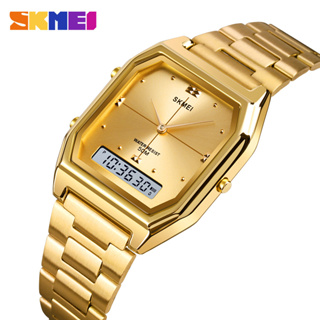 時刻美 SKMEI 豪華金錶 50M防水 LED雙顯示手錶 母親節 禮品 手錶男生/女生 石英手錶 1612