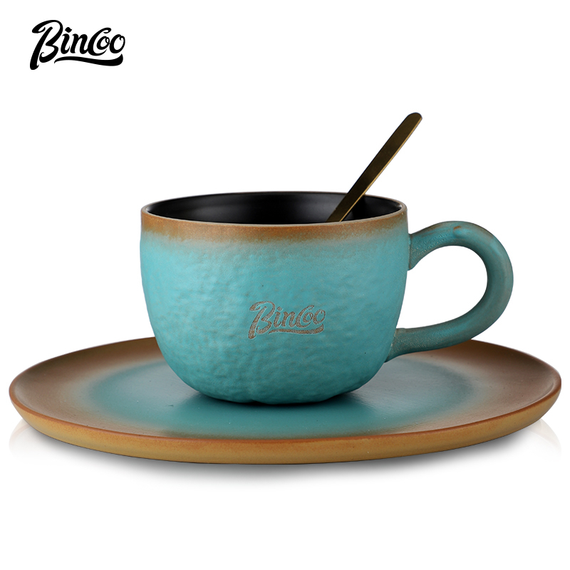 BINCOO 北歐陶瓷馬克杯 辦公室咖啡杯子 高檔精致套裝帶杯碟勺套裝 禮盒裝 送禮最佳 250ML