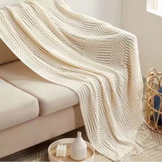 現貨 北歐米白色超柔軟毯子 辦公室空調毯 午休毯 懶人毯 披肩毯 沙發毯 針織毯 素色蓋毯 床尾毯 家居裝飾