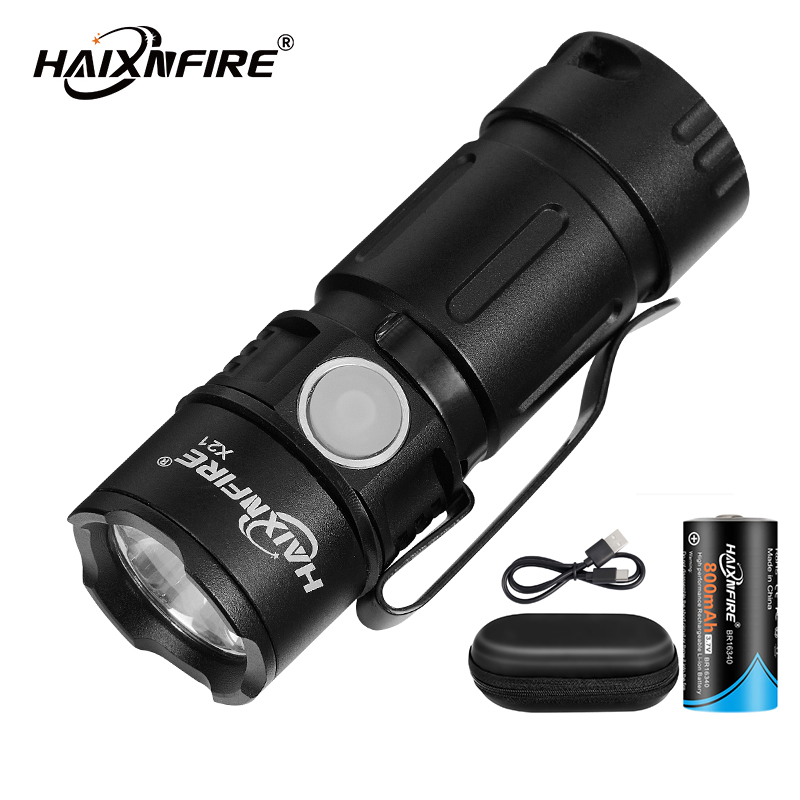 Haixnfire X21迷你手電筒USB充電工作燈戶外野營泛光燈