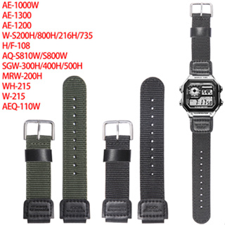 帆布尼龍錶帶適用於卡西歐AE1200 AE1000 PRG-270 MRW-200H AEQ-110W AQ-S810男