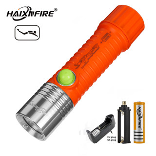 Haixnfire DV03潛水手電筒T6 LED水肺潛水燈水下防水手電筒戶外野營燈
