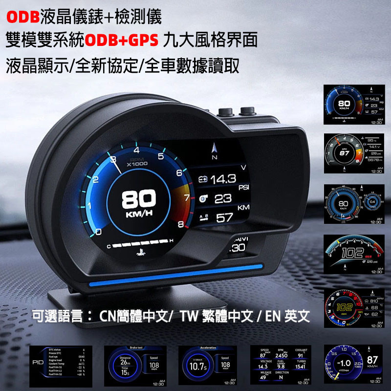 【ITSOK】OBD+GPS HUD抬頭顯示器 多功能液晶顯示儀表 可顯示時速 轉速 水溫 渦輪 砲筒錶