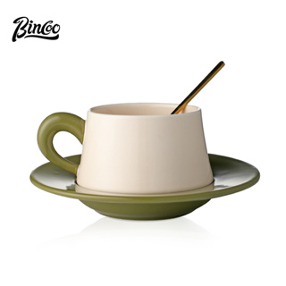 Bincoo咖啡杯碟套裝創意陶瓷拿鐵杯下午茶杯高檔精緻馬克杯250ml