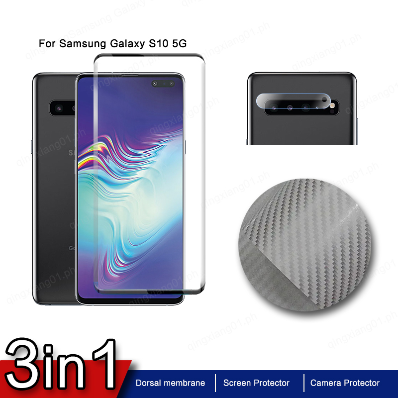 SAMSUNG 3 合 1 三星 Galaxy S10 5G 屏幕保護膜鋼化玻璃適用於 Galaxy S10 保護玻璃膜