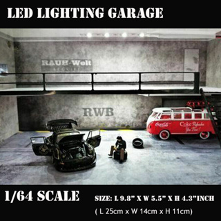 立體模型 1/64 汽車車庫模式 LED 照明兩層停車場場景模型玩具