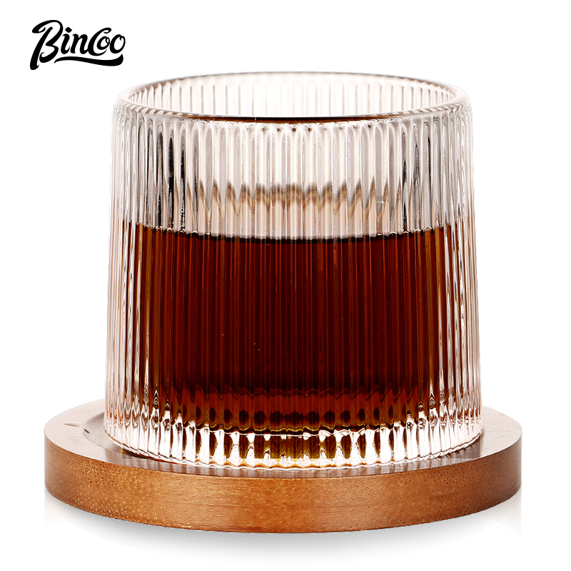 【现货速发】 BINCOO 解壓咖啡杯 設計感小眾玻璃杯 冷飲冰美式拿鐵家用辦公喝水杯子 300ML