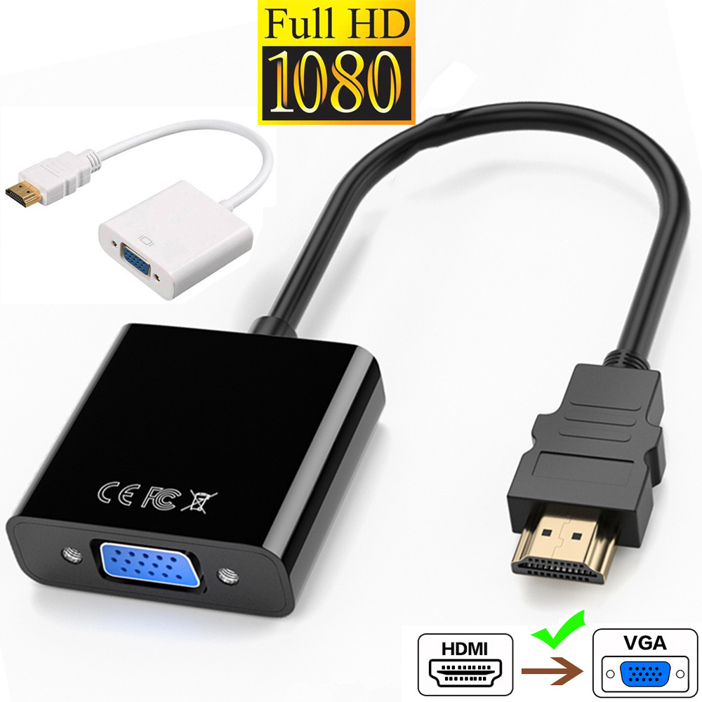 1080p HDMI 到 VGA 適配器數模轉換器電纜,適用於 Xbox PS4 PC 筆記本電腦電視盒到投影儀顯示器高