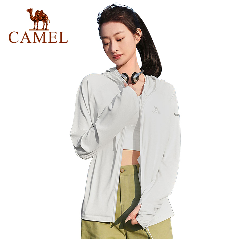 Camel 女式防曬衣 upf50+ 透氣防紫外線外套防曬衣