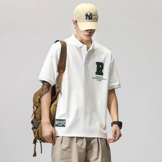 日系polo衫短袖T恤男 M-3XL 夏季設計感小眾polo衫 寬鬆高級感痞帥工裝襯衫體恤 短袖POLO