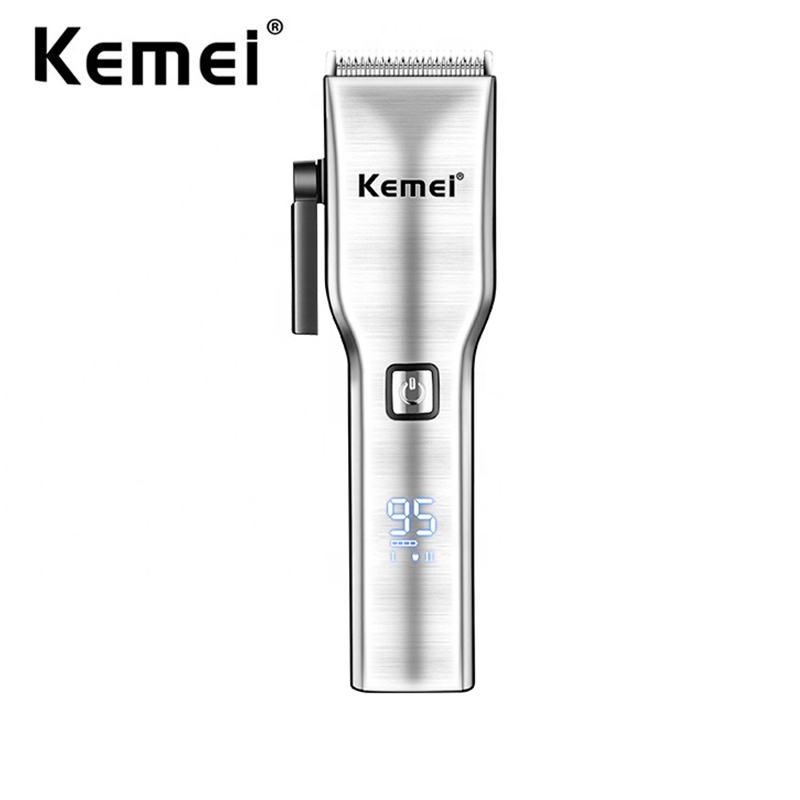 Kemei 無繩褪色理髮器專業理髮師理髮套件可充電 LED 顯示屏低噪音男士理髮器