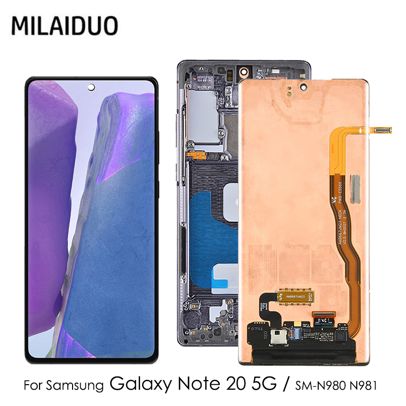 SAMSUNG Amoled 適用於三星 Galaxy Note 20 SM-N980 螢幕總成帶框 液晶顯示屏 觸摸屏