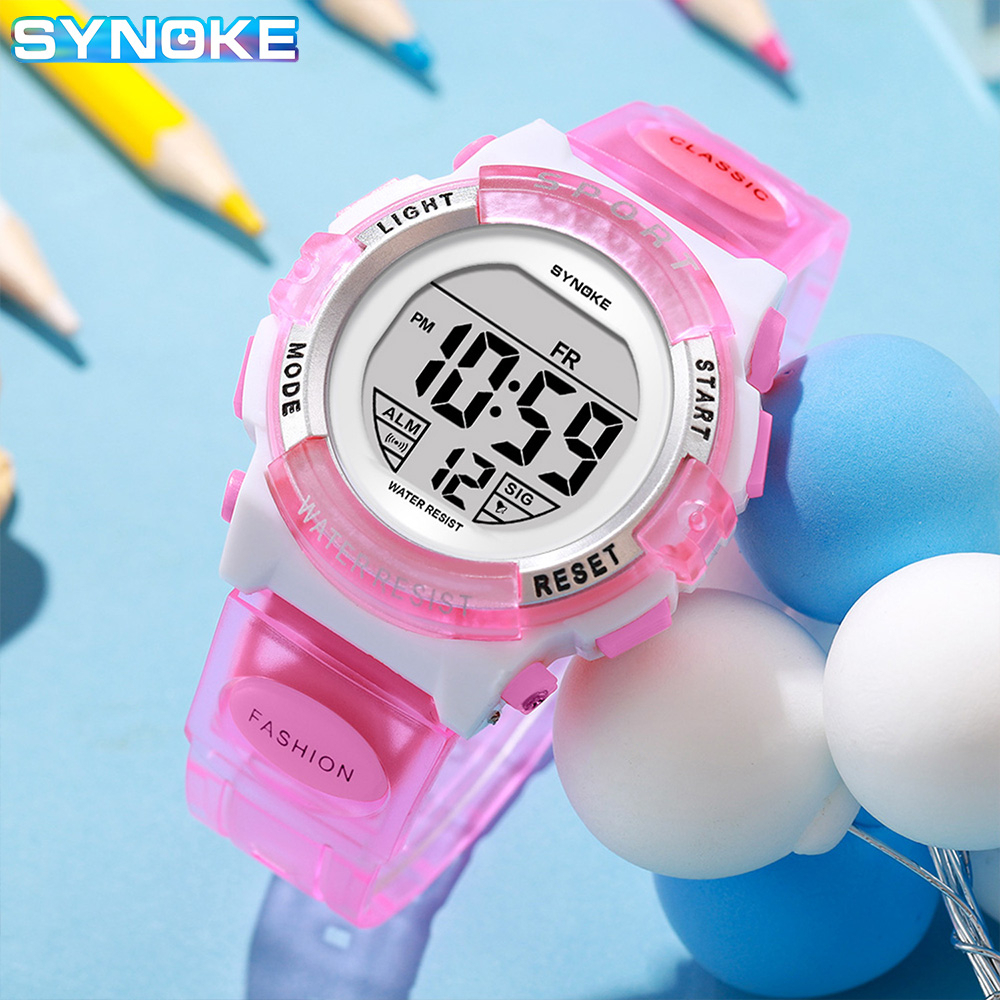 Synoke兒童手錶防水電子數字計時戶外運動手錶