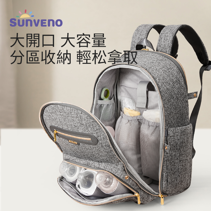 三美嬰 時尚 雙肩後背包 大容量 防水 媽媽包 手提外出旅遊母嬰包 多功能媽咪包
