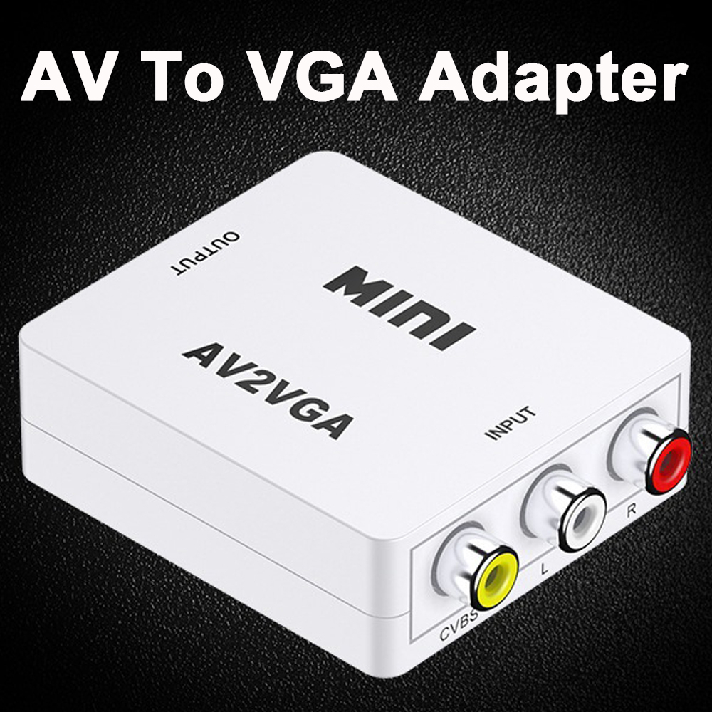 Av RCA CVBS 轉 VGA 視頻適配器適用於電視盒 PC 顯示器 1080P 高清電視迷你轉換器