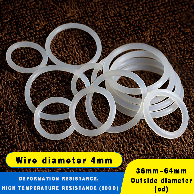 白色矽膠o型圈密封圈外徑36-64*4mm厚，耐高溫食品級橡膠圈防水墊片&amp;-*-*-*-