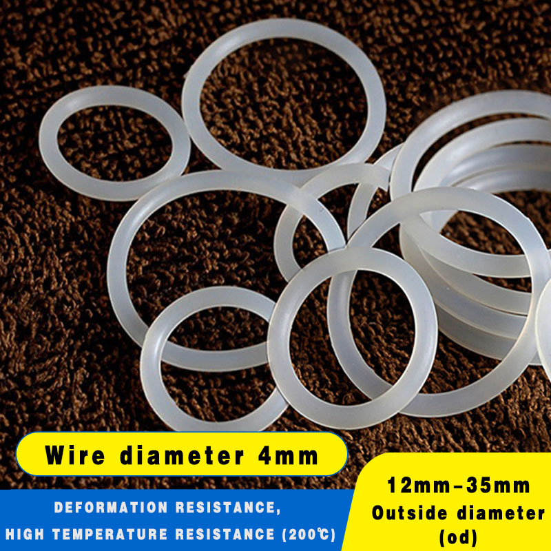 白色矽膠o型圈密封圈外徑12-35*4mm厚，耐高溫食品級橡膠圈防水墊片-&amp;&amp;---*&amp;