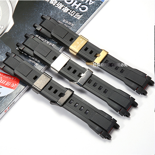 橡膠錶帶適用於卡西歐MTG-B1000 MTG-G1000 MTGB1000錶帶實心鋼接頭錶帶