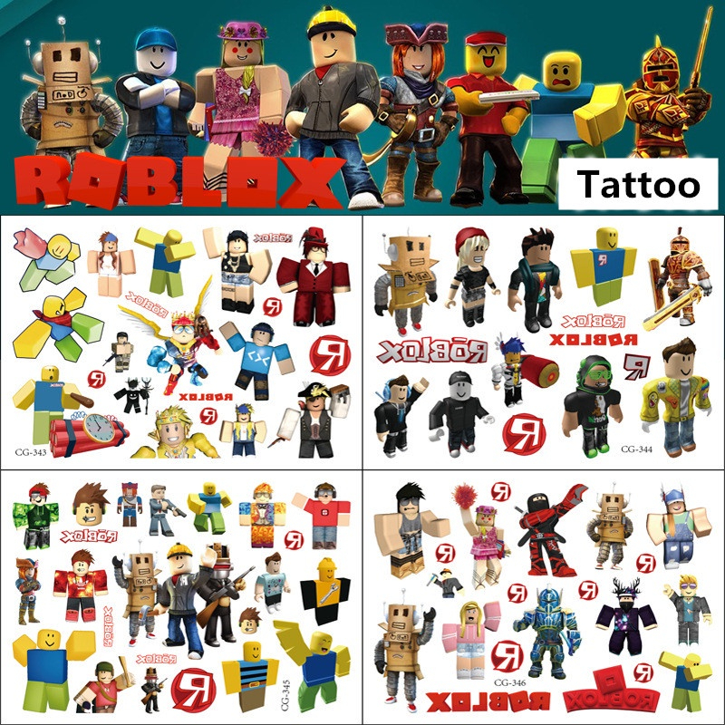 Roblox 防水臨時紋身貼紙主題兒童玩具派對裝飾用品禮物(隨機發送)