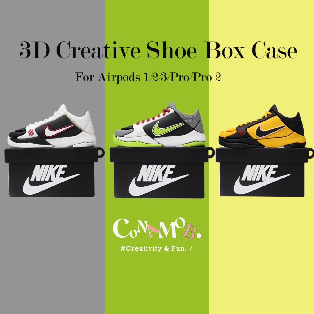 三維創意鞋盒盒盒適用於 Apple AirPods 1 2 Pro 3rd Kobe 鞋盒設計適用於 AirPods P