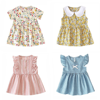 Sanlutoz 夏季時尚嬰兒女孩連衣裙休閒假日兒童女孩服裝可愛