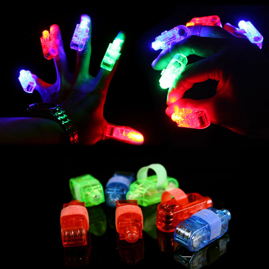 8 件裝 LED 手指燈發光炫彩激光發光燈閃爍手指燈冰雕燈紋身燈導航燈光歡呼道具(4 種顏色)