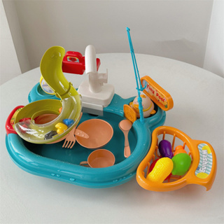 兒童電動出水 水上樂園洗碗臺玩具 寶寶洗菜盆 水龍頭玩具 水池過家家
