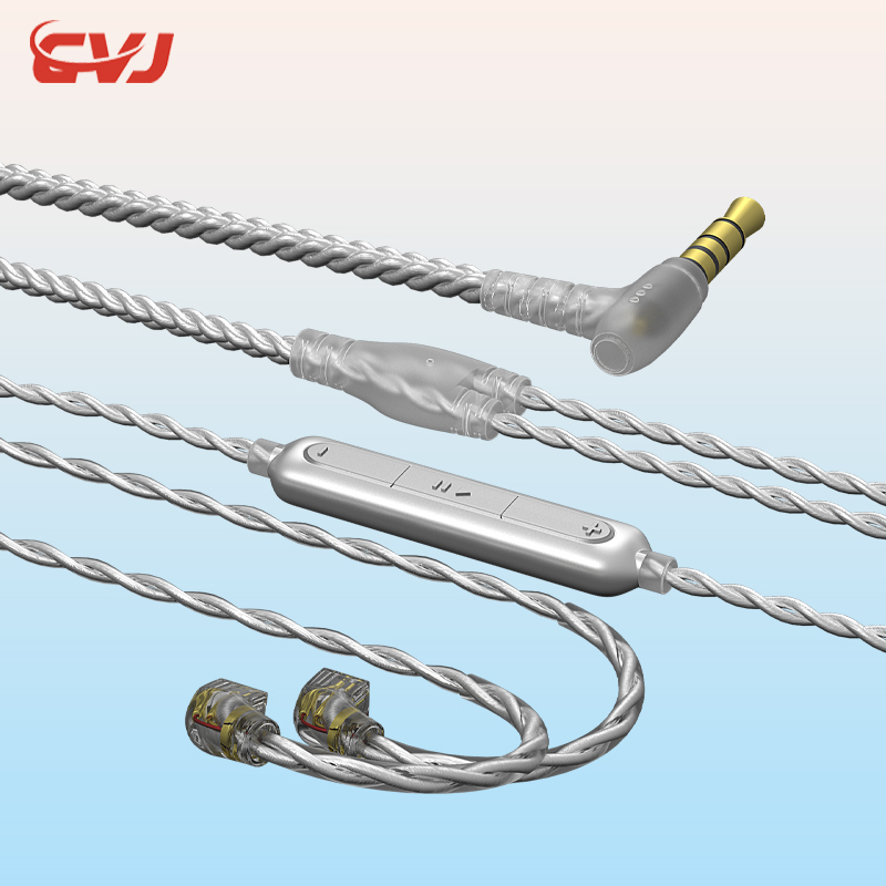 CVJ V7四股單晶銅鍍銀耳機升級線0.78mm 0.75mm 2pinS款耳機線適用於KZ TRN tfz