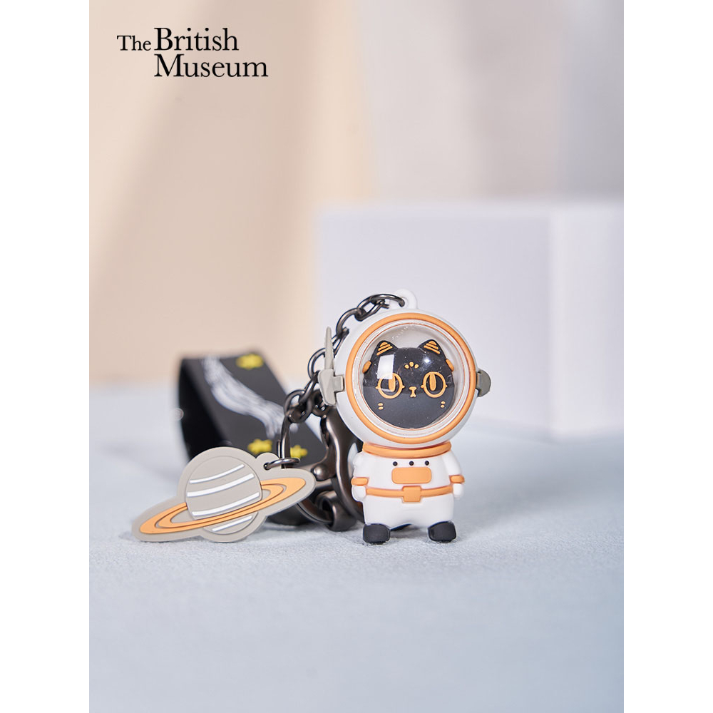 大英博物館安德森貓可愛太空萌貓吊飾鑰匙圈鑰匙扣~Oz
