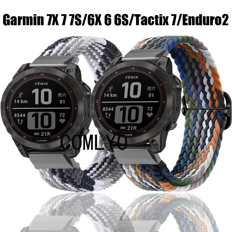 適用於 Garmin Fenix 7X 7 Tactix 7 6 6X Pro Solar Enduro 2 錶帶 尼龍