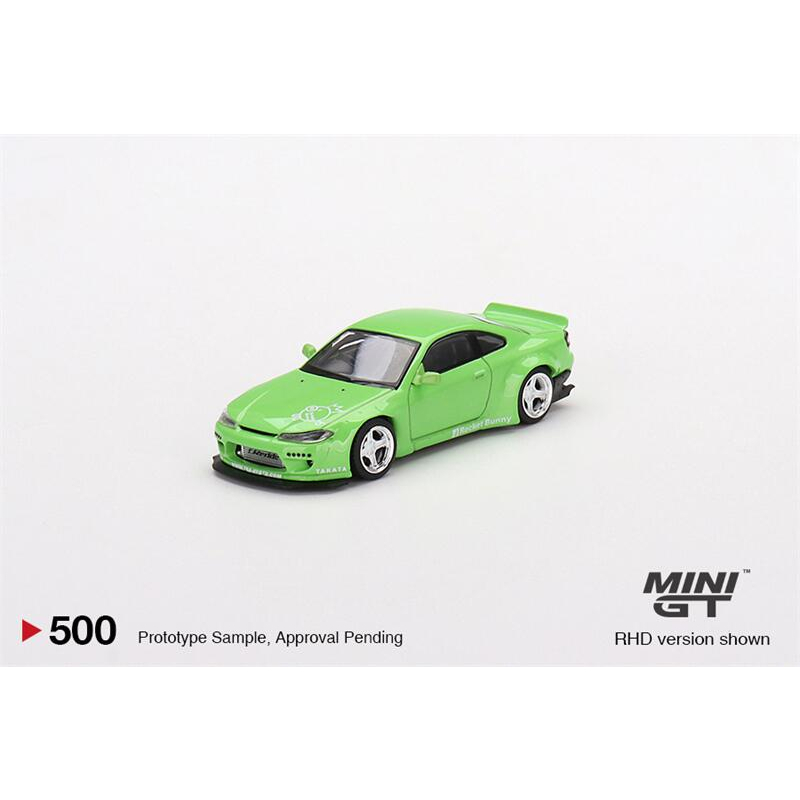Mini GT 1:64 Nissan Silvia Pandem S15 綠色 RHD 模型車