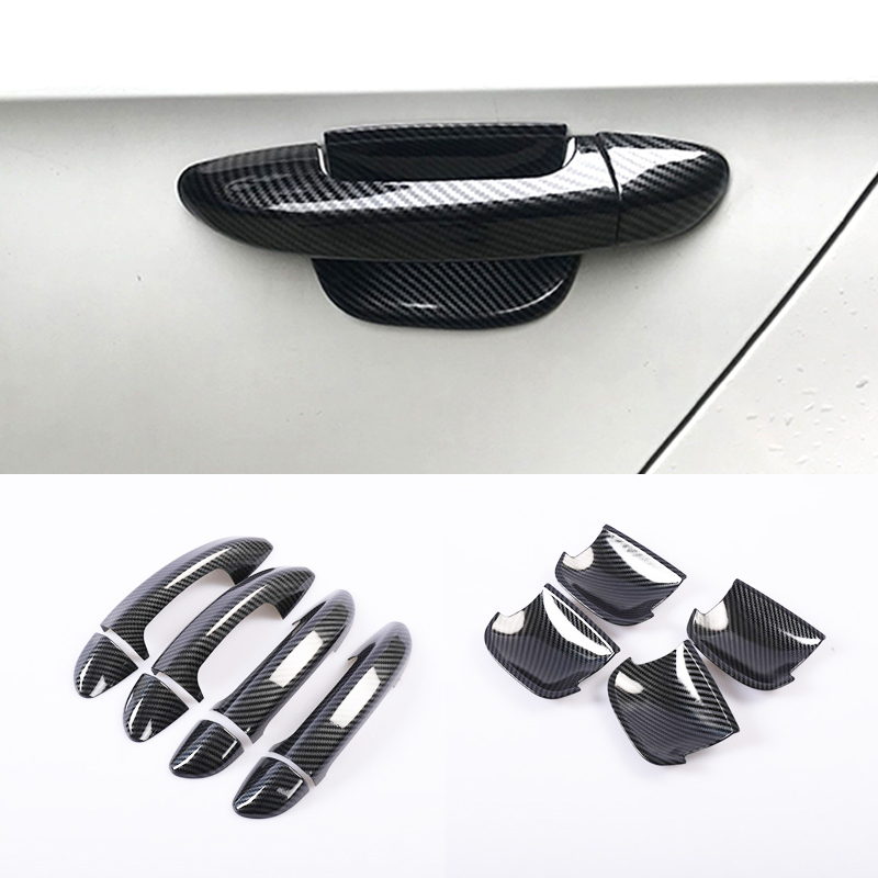 適用於 Volkswagen PASSAT 2007-2016 碳纖維花紋車門把手碗蓋,PASSAT CC B6 B7