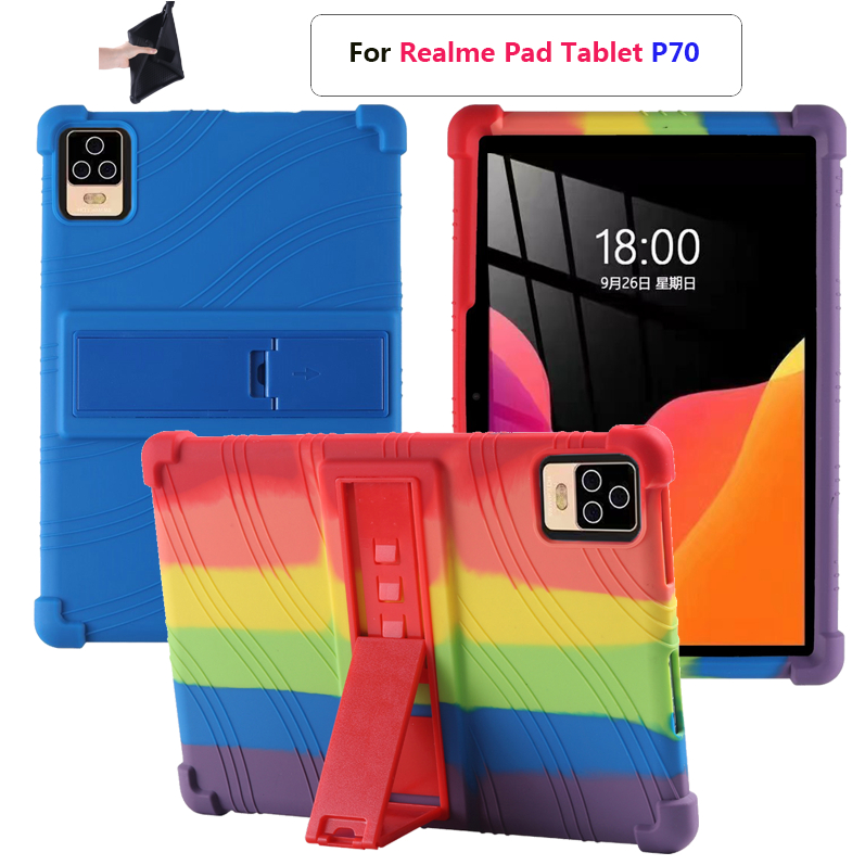 適用於 Realme Pad 平板電腦 P70 12 英寸 Android 11 保護套軟矽膠加厚兒童友好矽膠套可調節支