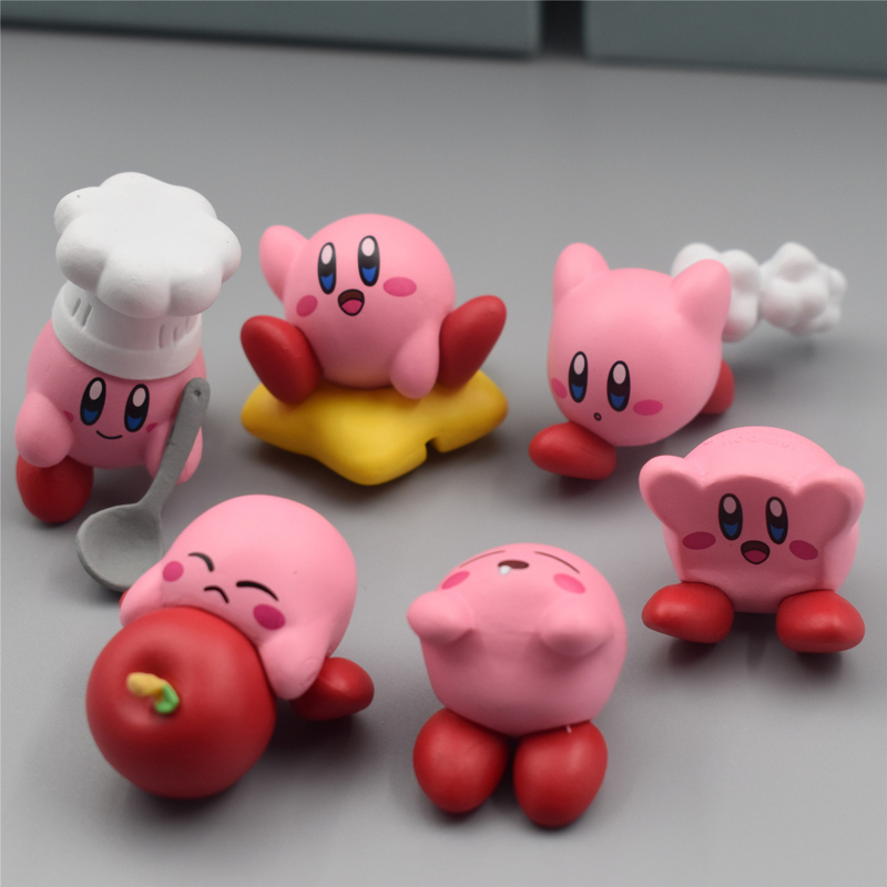 現貨 6款整套 日本動漫遊戲 星之卡比 Kirby 卡比拿蘋果 廚師 鑰匙扣Q版迷你公仔人偶模型玩具手辦擺件娃娃生日禮物