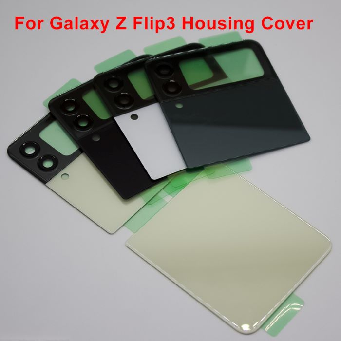 SAMSUNG 適用於三星 Galaxy Z Flip3 5G 外殼蓋玻璃電池後蓋門後面板帶相機鏡頭