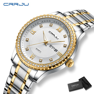 Crrju 男士手錶原創頂級品牌豪華不銹鋼時尚商務休閒運動石英防水 5016