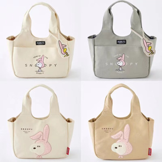 日本新款卡通兔子史努比手提包 ins時尚刺繡斜背包 帆布萌趣手拎包