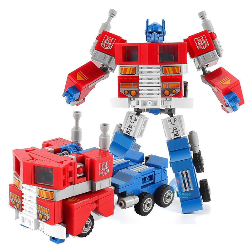 柯博文變形金剛積木玩具 擎天柱卡車機器人模型 變形玩具 相容樂高 積木拼裝玩具 男孩生日禮物