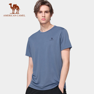 American CAMEL戶外運動短袖速乾圓領T恤透氣跑步上衣