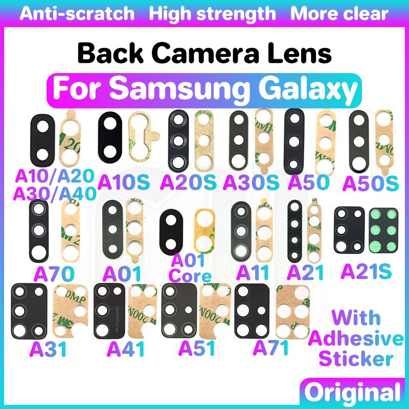 SAMSUNG 後置攝像頭玻璃鏡頭蓋適用於三星 Galaxy A10 A20 A30 A40 A10S A20S A30