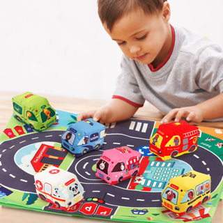 3d 布製玩具帶墊軟車玩具 3D 動物車輛嬰兒遊戲墊早教套裝