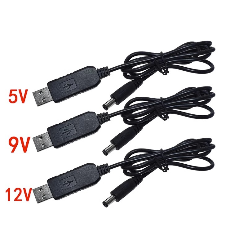 USB升壓線 DC TO DC 5V/9V/12V 充電寶 升壓模塊 DC接口5.5*2.1MM