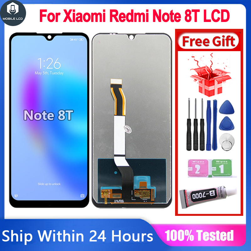REDMI XIAOMI 原裝 LCD 兼容小米紅米 Note 8T LCD 屏幕顯示觸摸屏數字化儀組件更換零件