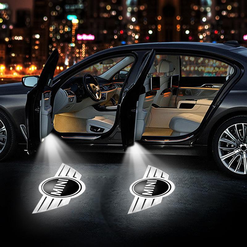 1 件 LED 汽車迎賓燈開門自動感應燈無線投影汽車標誌燈適用於 Mini Cooper One S R50 R53 R