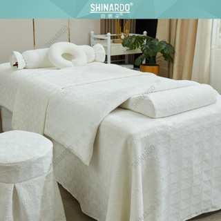 SHINARDO 美容床罩 純淨白 質感 針織棉 白色 四件套 美容床單 床套組 柔軟親膚床罩組