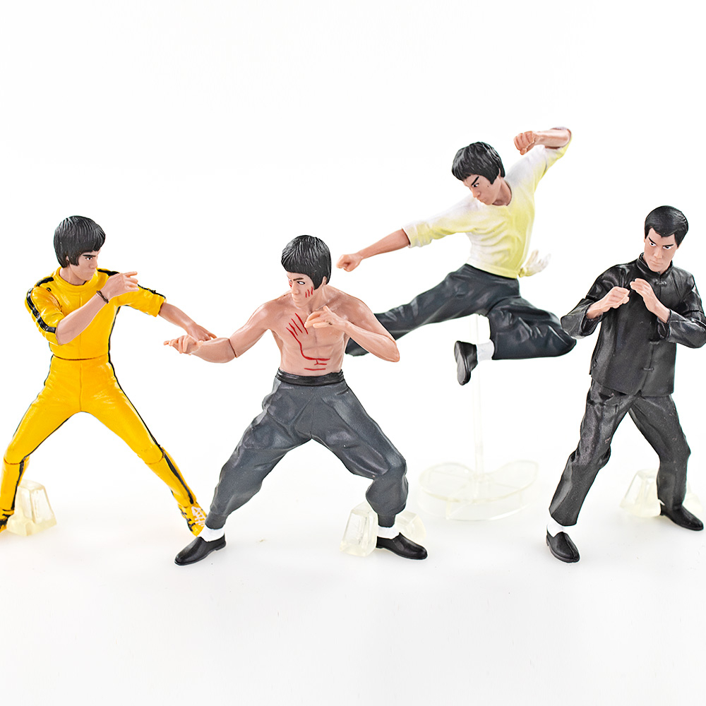 4 件/套李小龍公仔功夫 MMA Jeet Kune Do Creator Nunchakus PVC 可動人偶模型娃娃